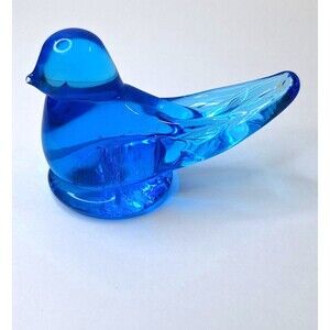 Vintge 1990 Blue Bird Ron Roy Signed Paper Weight Collectible Art Round Base